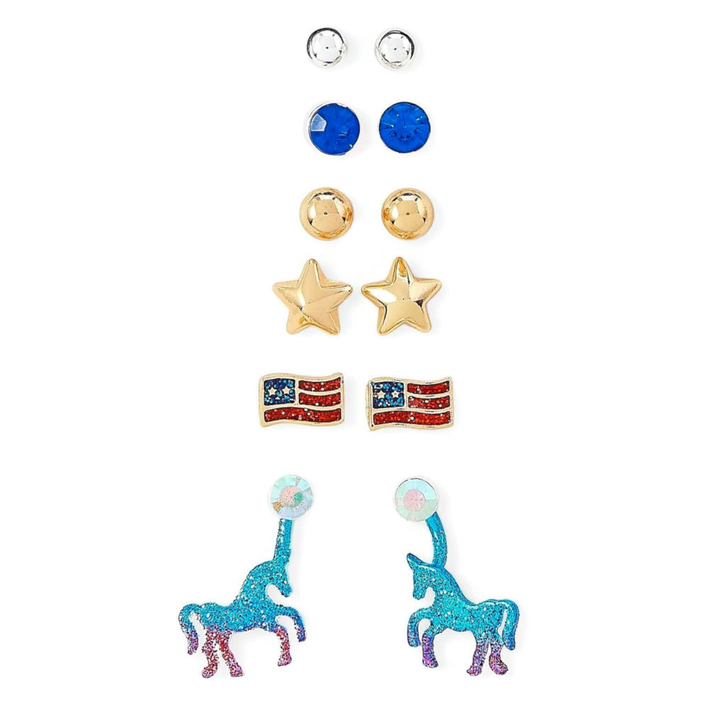 Justice Americorn Earrings – 6 Pack