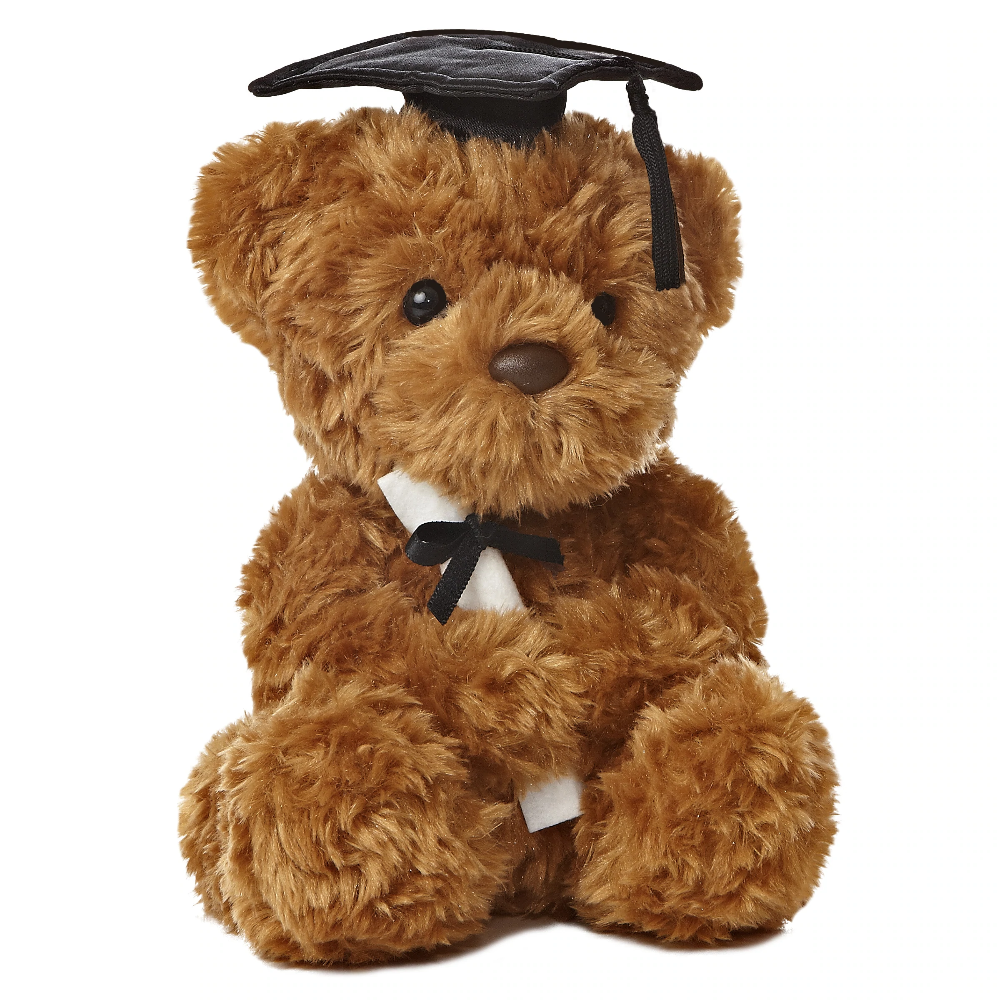 Aurora Graduation 8.5″ Wagner Bear – Black Cap
