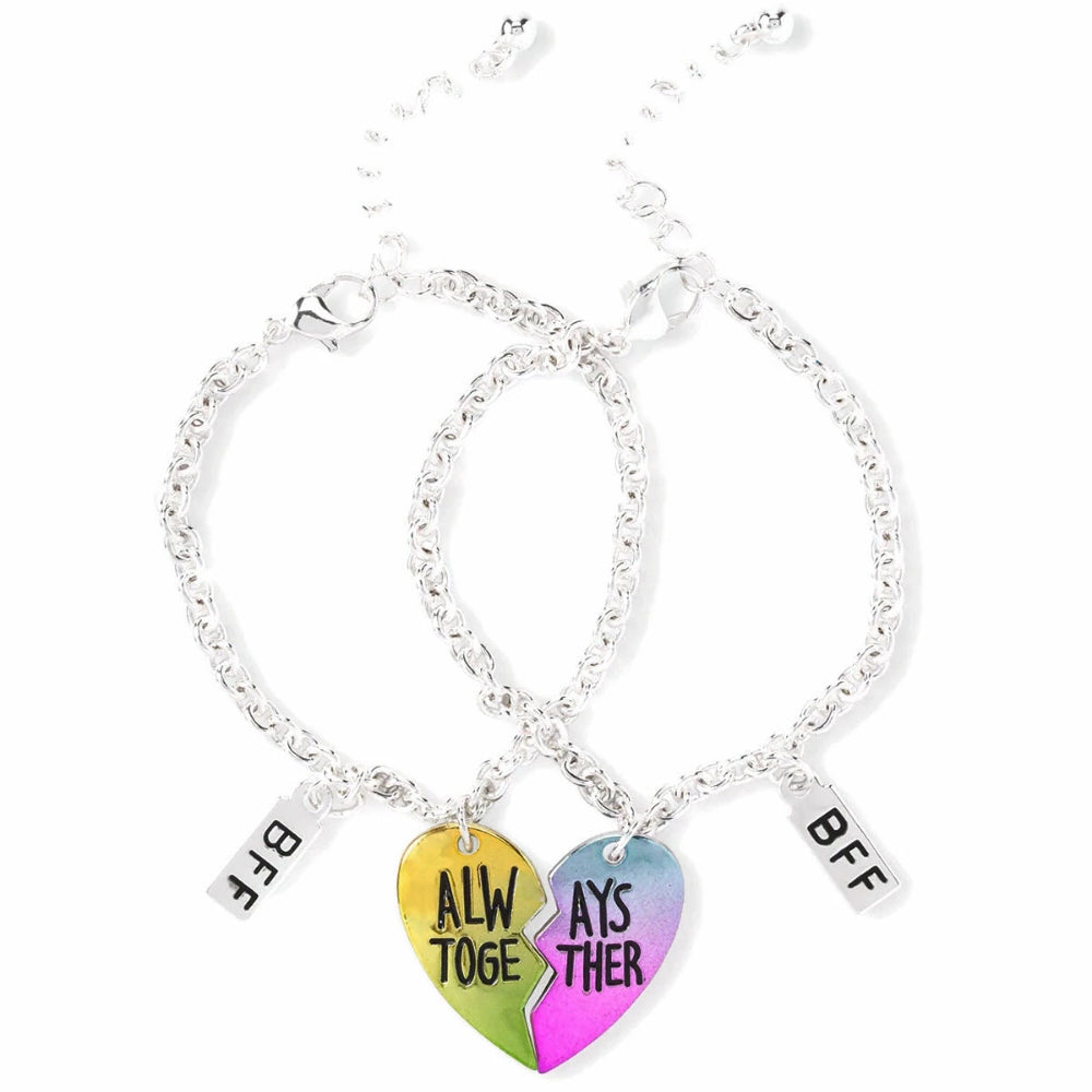 Justice BFF Always Together Heart Charm Bracelet – 2 Pack
