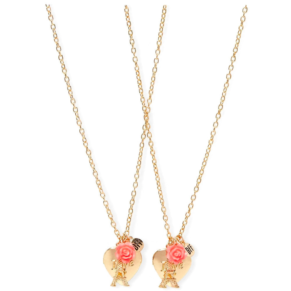 Justice BFF Paris Heart Locket Necklaces