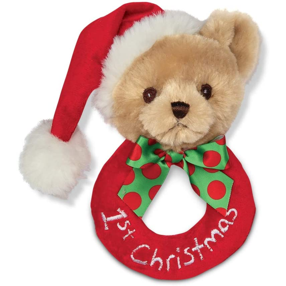 Bearington Baby’s 1st Christmas Ring Rattle