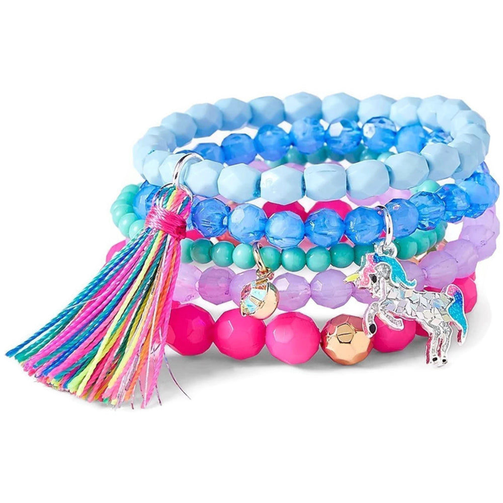 Justice Beaded Stretch Bracelets – 5 Pack Multi
