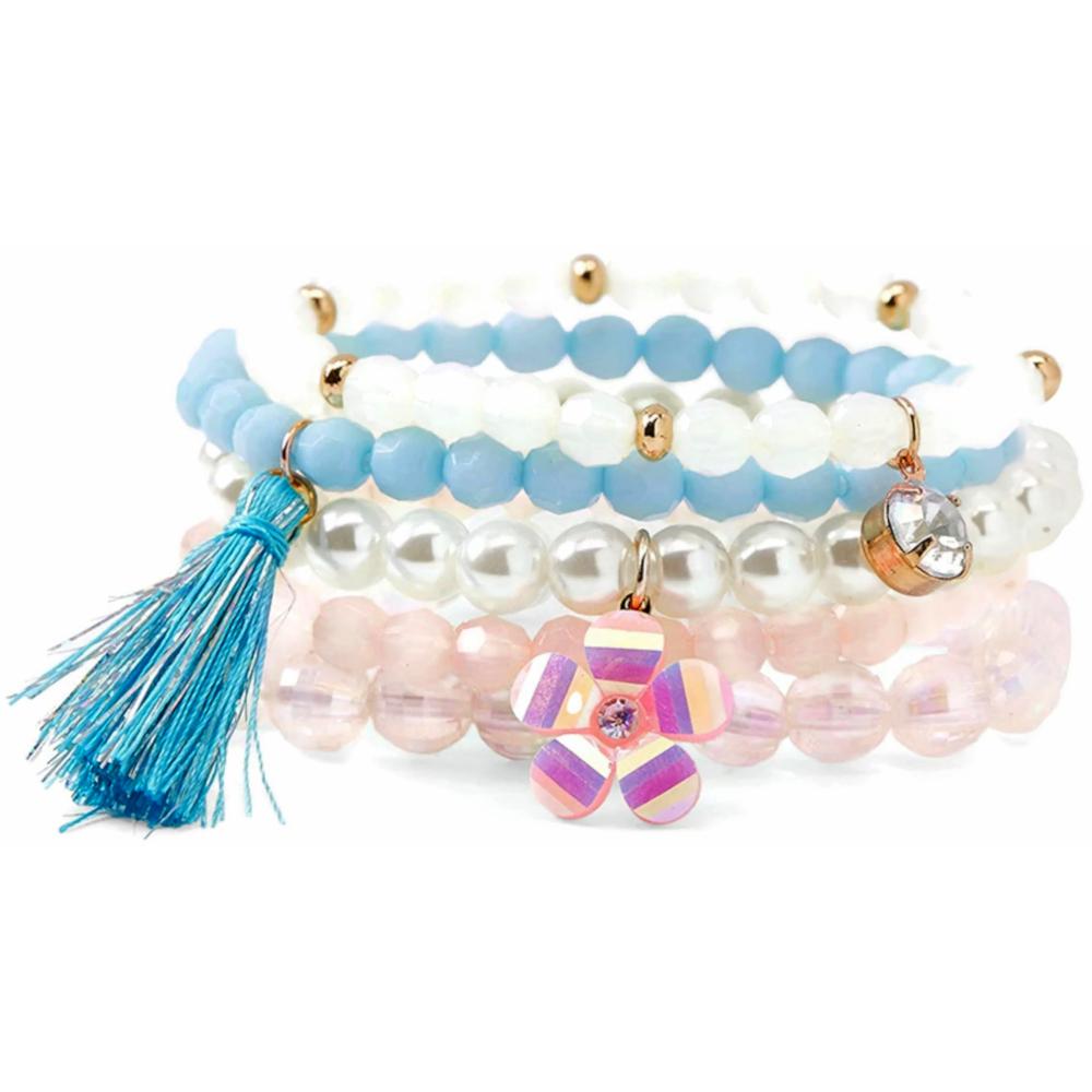 Justice Beaded Stretch Bracelets – 5 Pack Multi