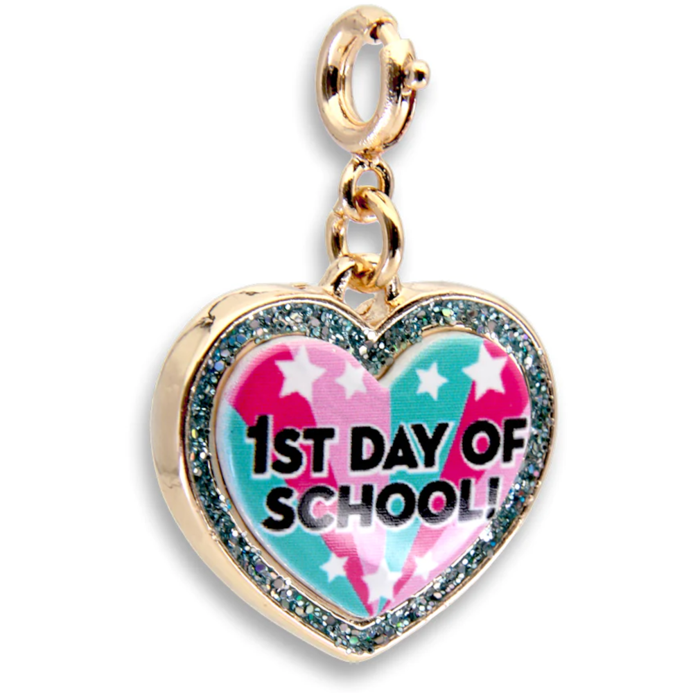 CHARM IT! Gold Glitter First Day of School Charm