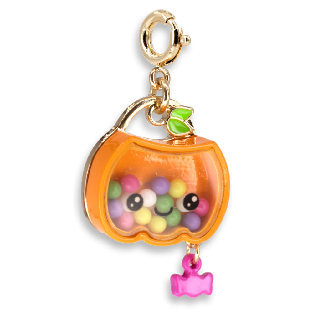 CHARM IT! Gold Trick-or-Treat Pumpkin Shaker Charm