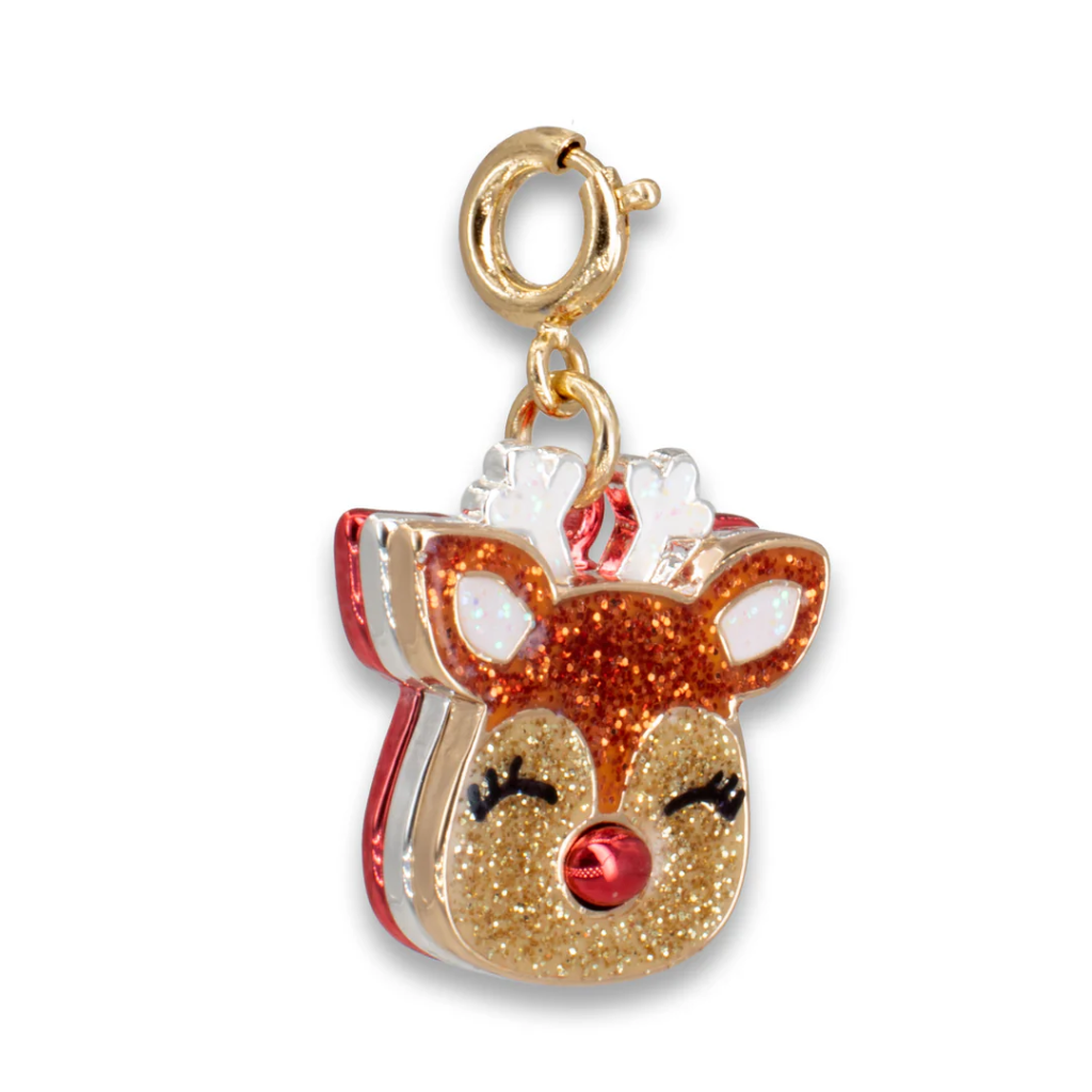 CHARM IT! Gold Glitter Reindeer Charm