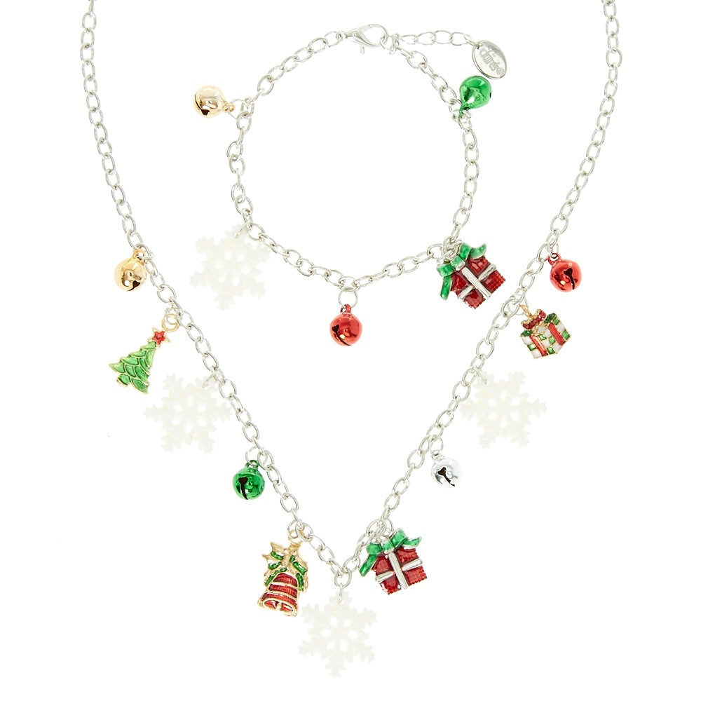 Claire’s Christmas Charms Necklace & Bracelet Set