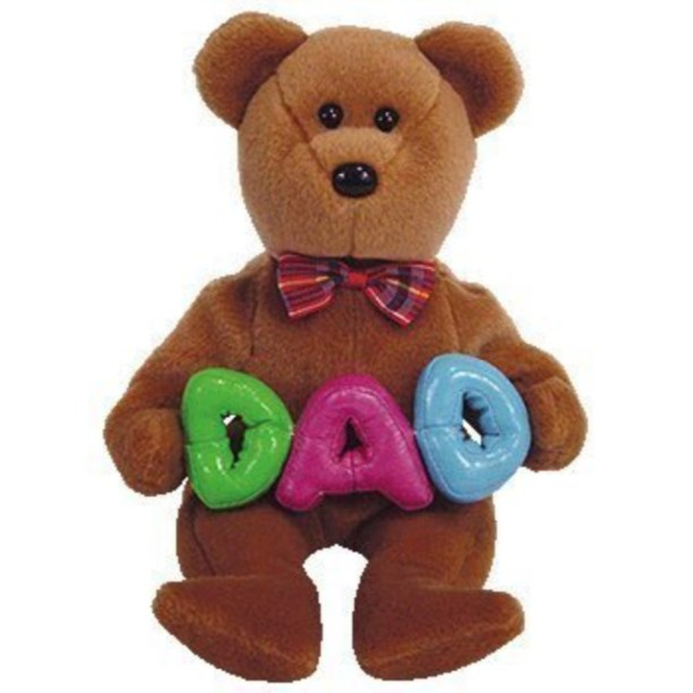 Ty Beanie Babies Dad – Bear (“Purple A”) Ty Store Exclusive