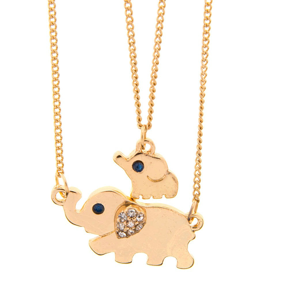 Claire’s Gold Mama and Baby Elephant Pendant Necklace