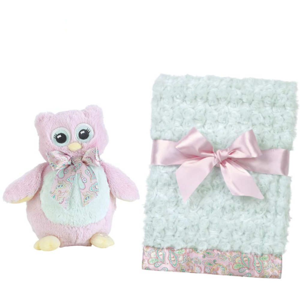 Bearington Baby Lil’ Hoots Blankie & Hootsie Gift Set