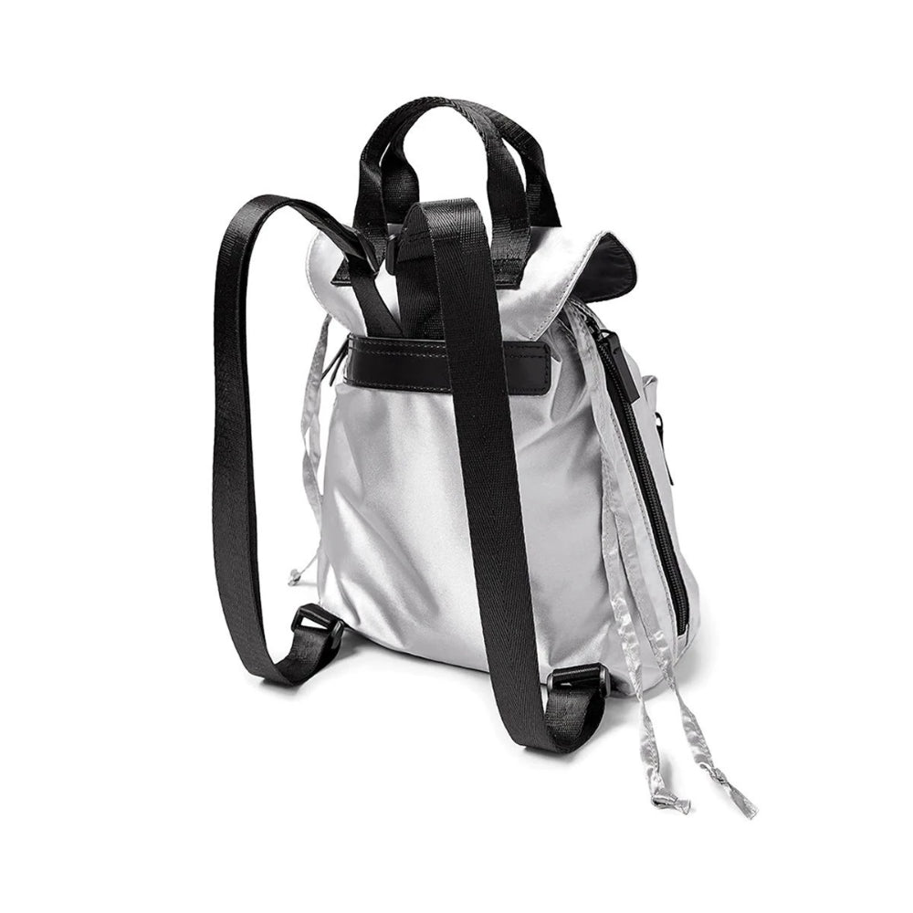 Justice Metallic Cinch Top Mini Backpack Silver