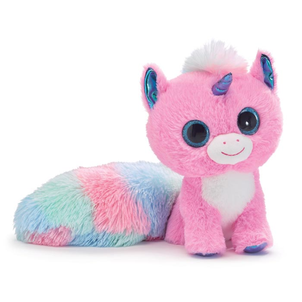 Burton & Burton Pink Unicorn with Long Rainbow Fur Tail 15″
