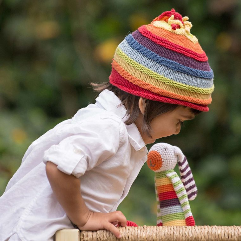 Pebble Rainbow Bunny Rattle