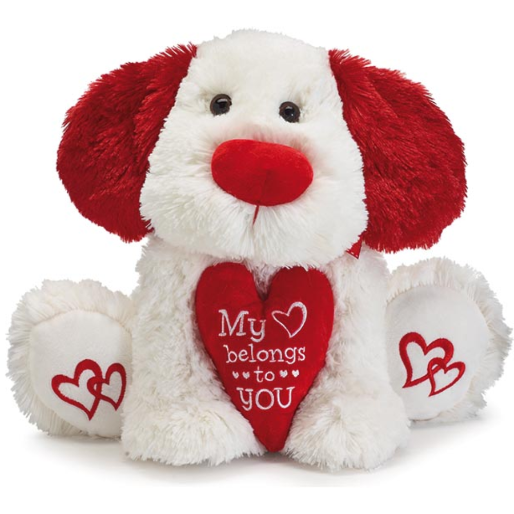 Burton & Burton Valentine Puppy Plush Holding Heart 12″