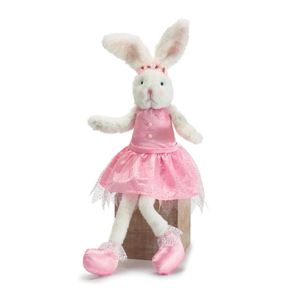 Burton & Burton White Fur Bunny Wearing Pink Tutu