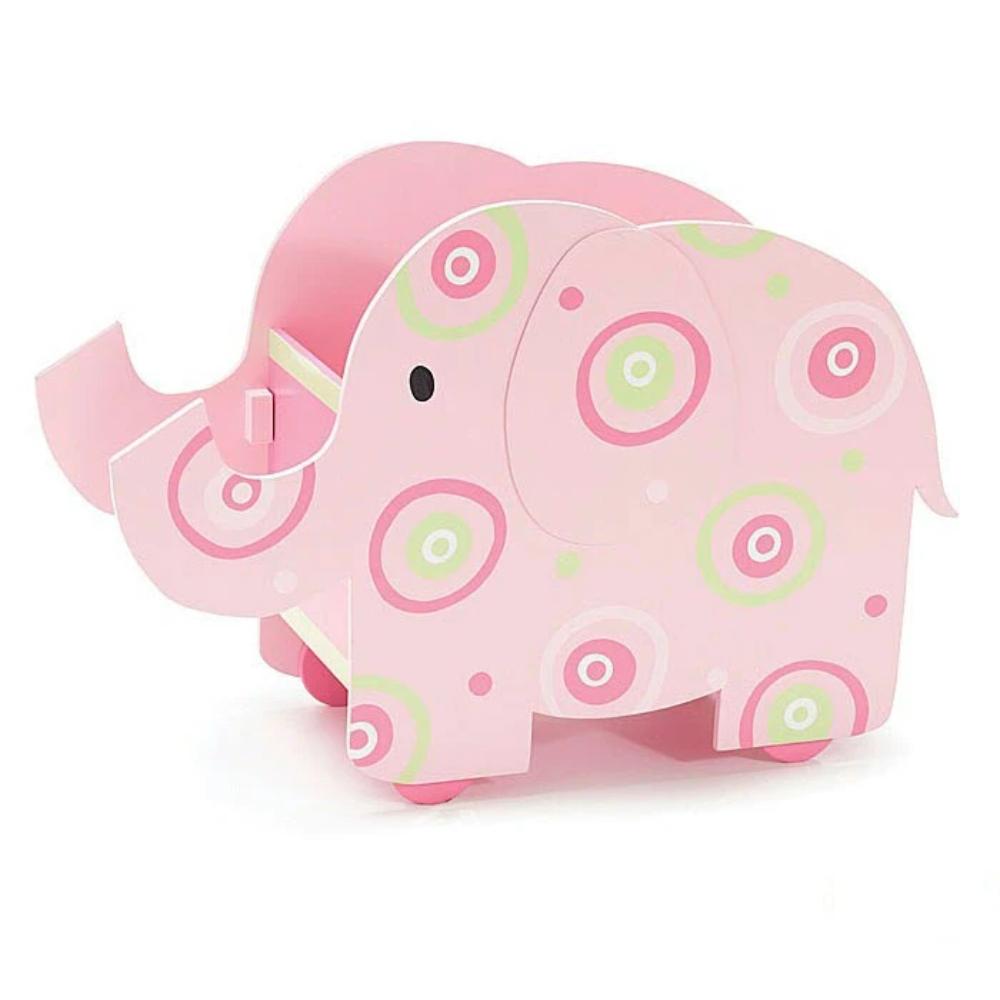 Zoobilee Elephant Toy Cart on Wheels Pink